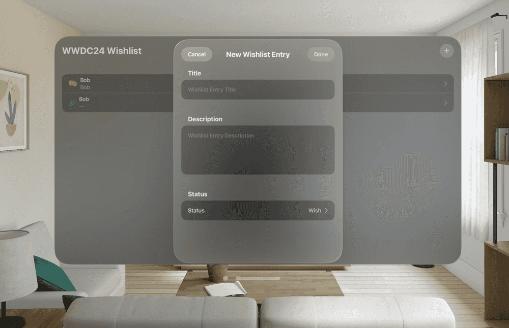 App Running on Vision Pro with Native SDK (Selector Closed)